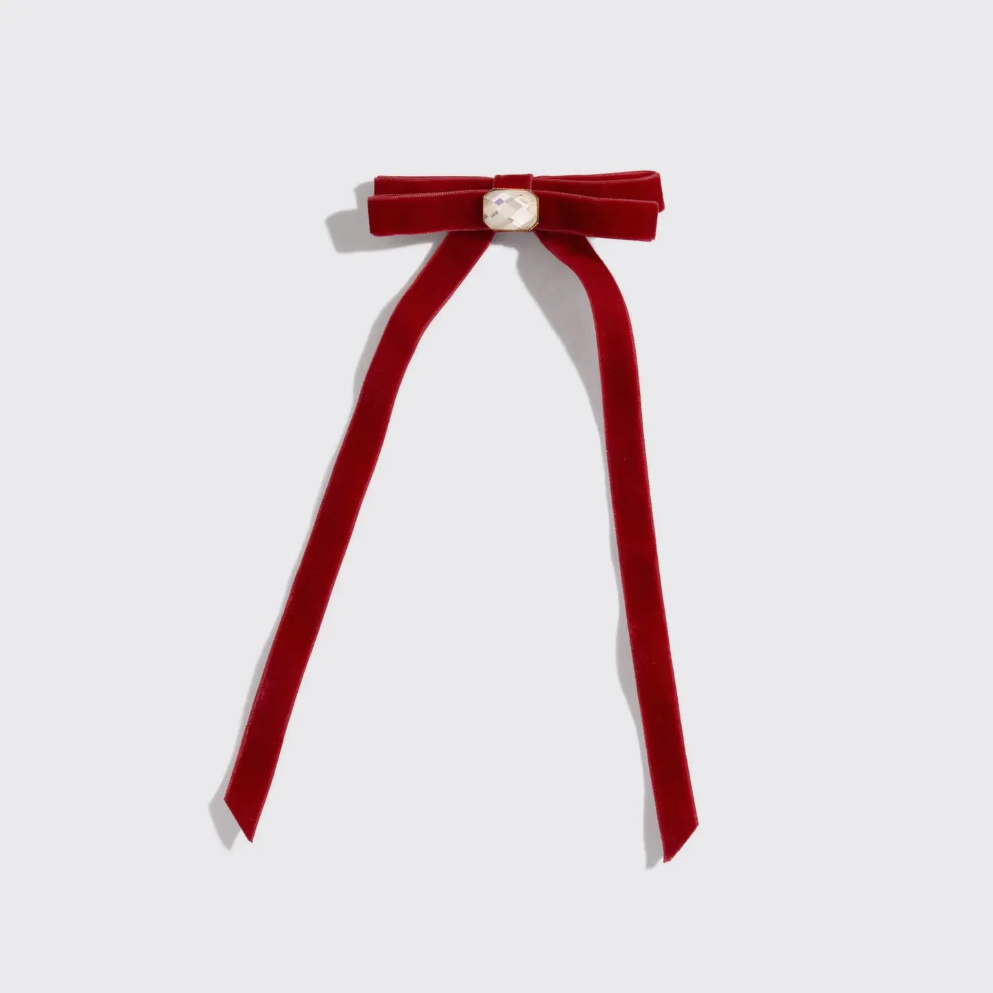 Kitsch Holiday Satin & Rhinestone Bow Hair Clip