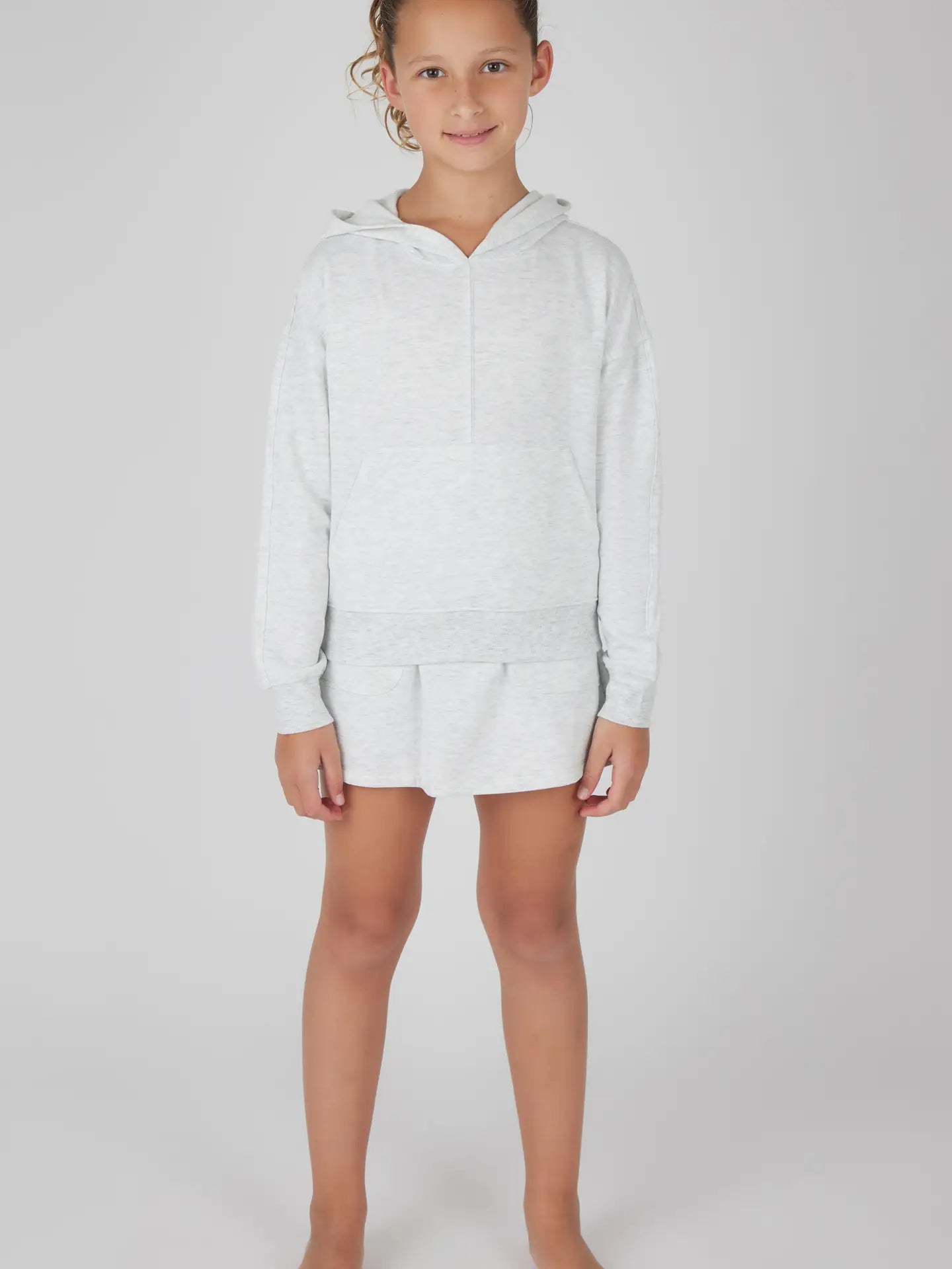 Girls Hoodie & Skort Set | Heather Grey