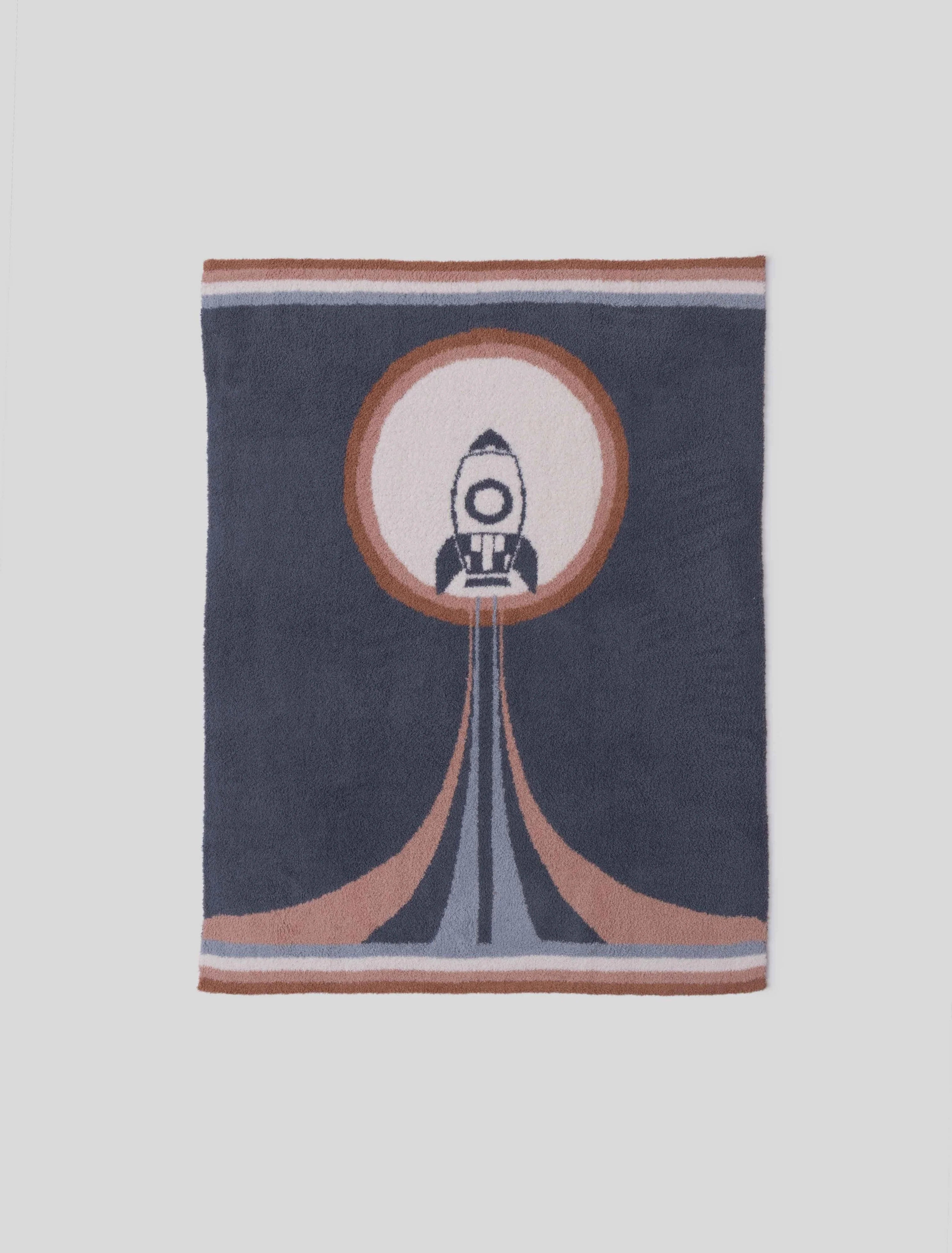 Barefoot Dreams Spaceship Stroller Blanket 30x40 | Shadow Blue/Multi