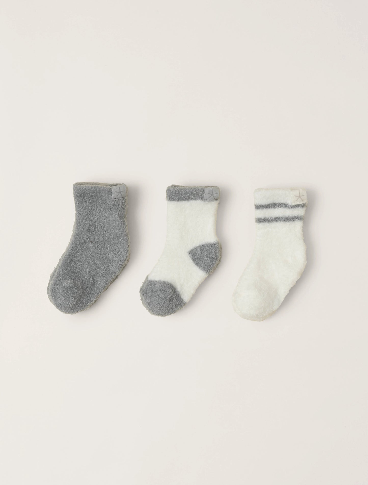 Barefoot Dreams Infant 3pc Sock | Moonbeam Pearl