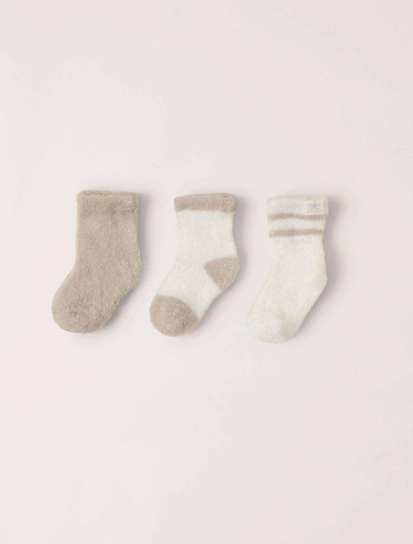 Barefoot Dreams Infant 3pc Sock | Stone Pearl