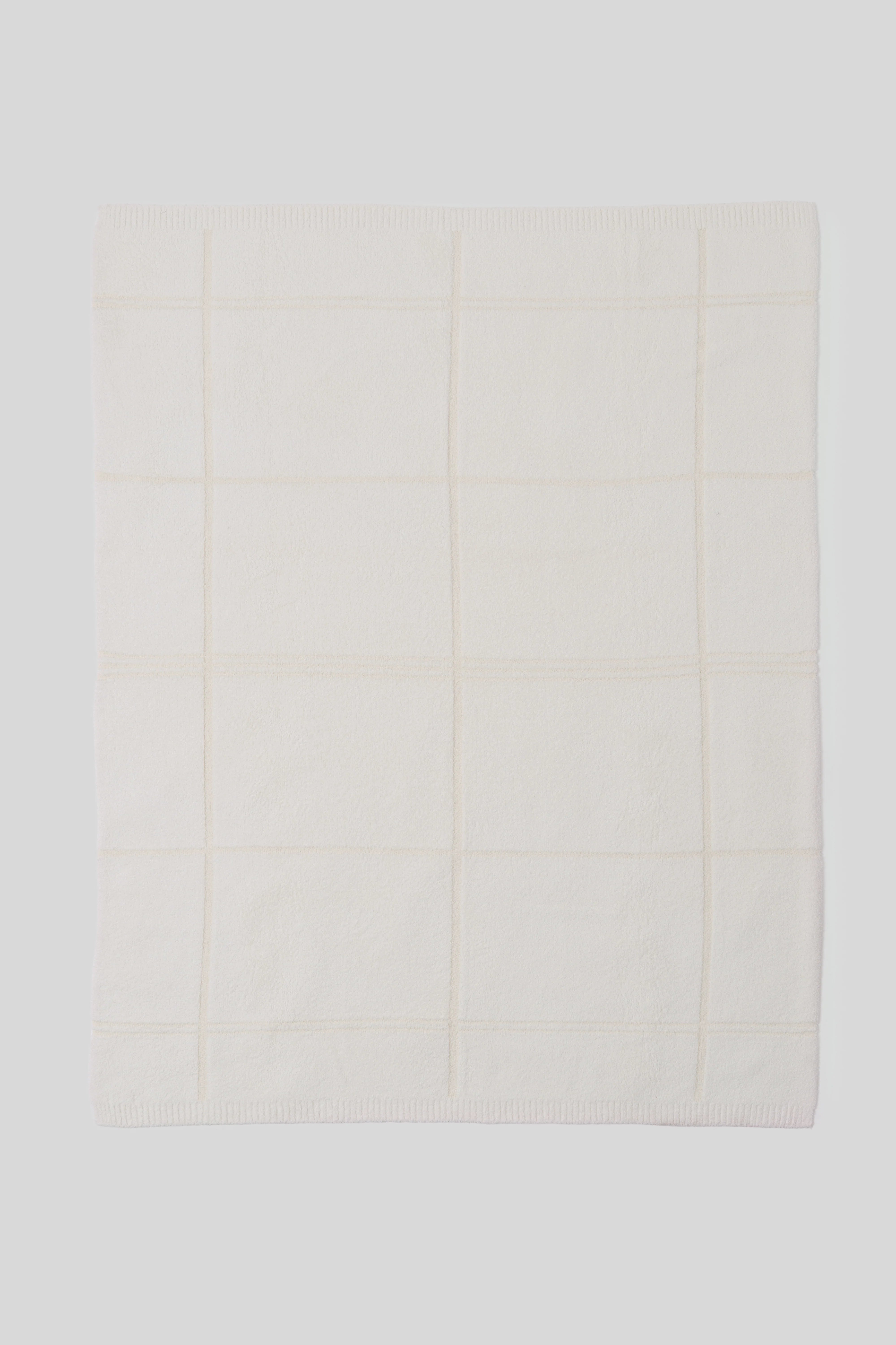 Barefoot Dreams Cotton Tonal Plaid Throw 54x72 | Cream