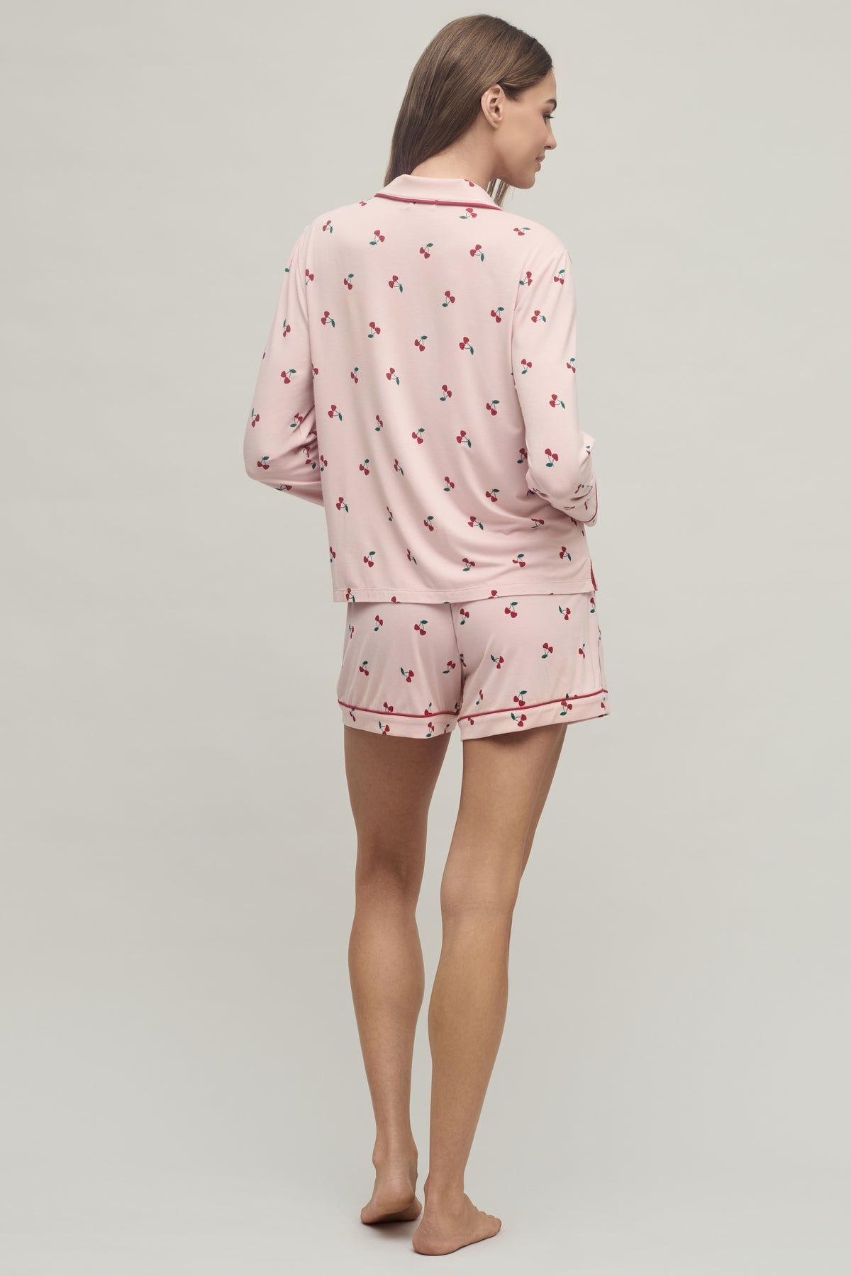Barefoot Dreams Cherry Print PJ Set | Dusty Rose Multi