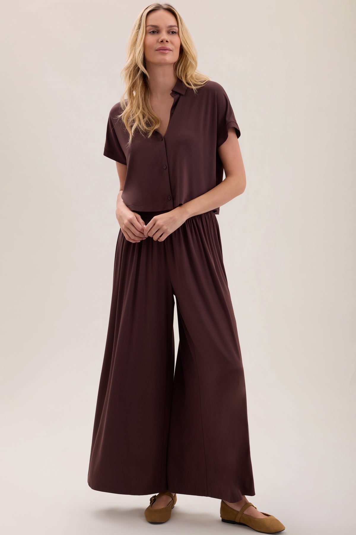 Barefoot Dreams Ultra Soft Jersey Sleep Set | Umber
