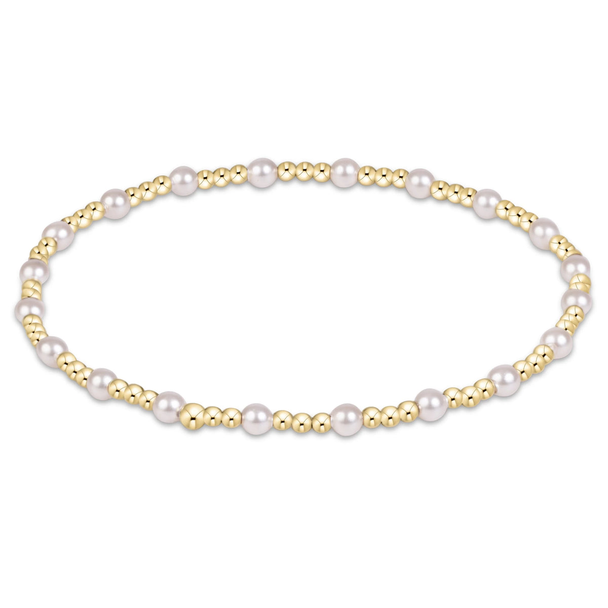 enewton BSINPE3 Classic Sincerity Pattern 3mm Bead Bracelet | Pearl