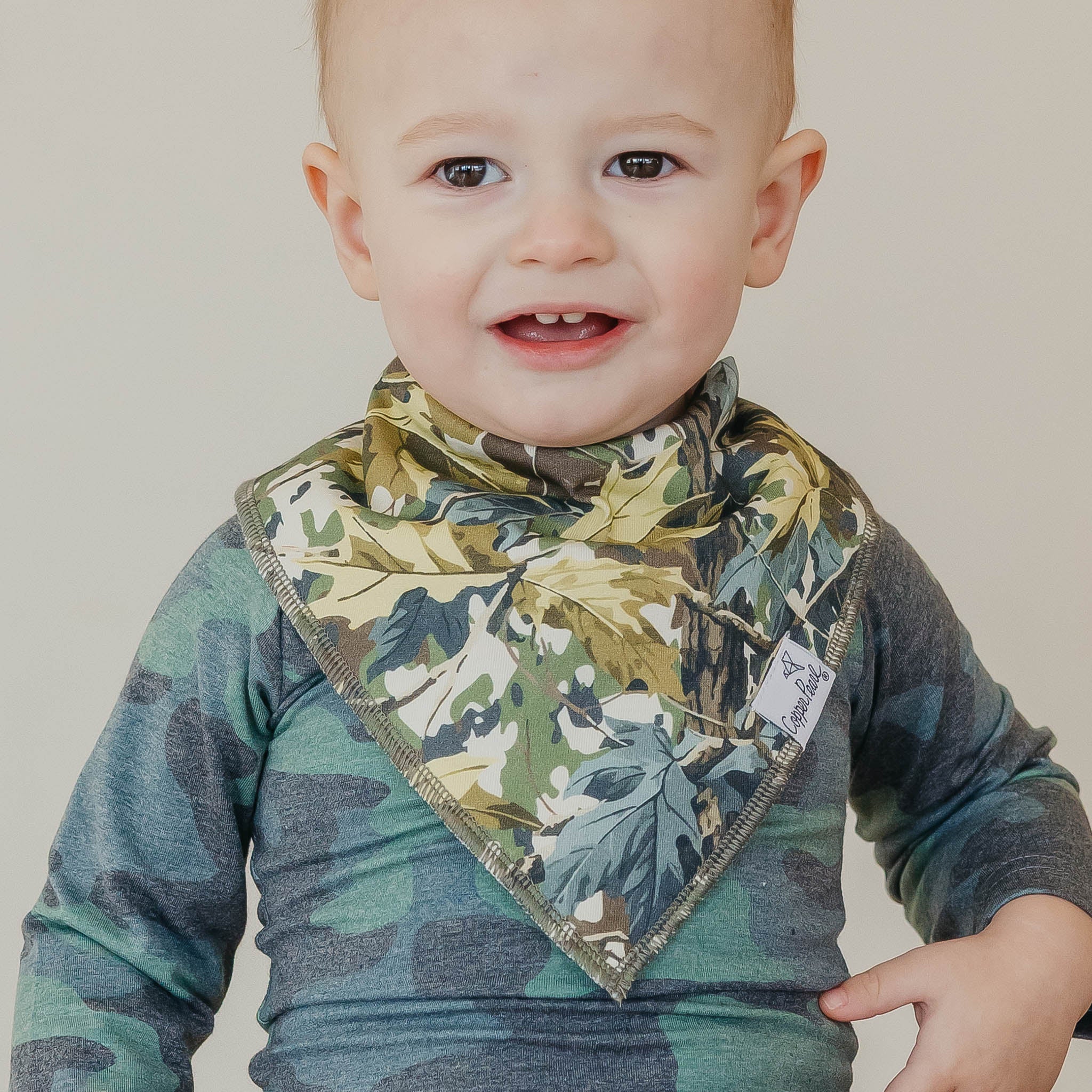 Copper Pearl Bandana Bib Set | Hunter