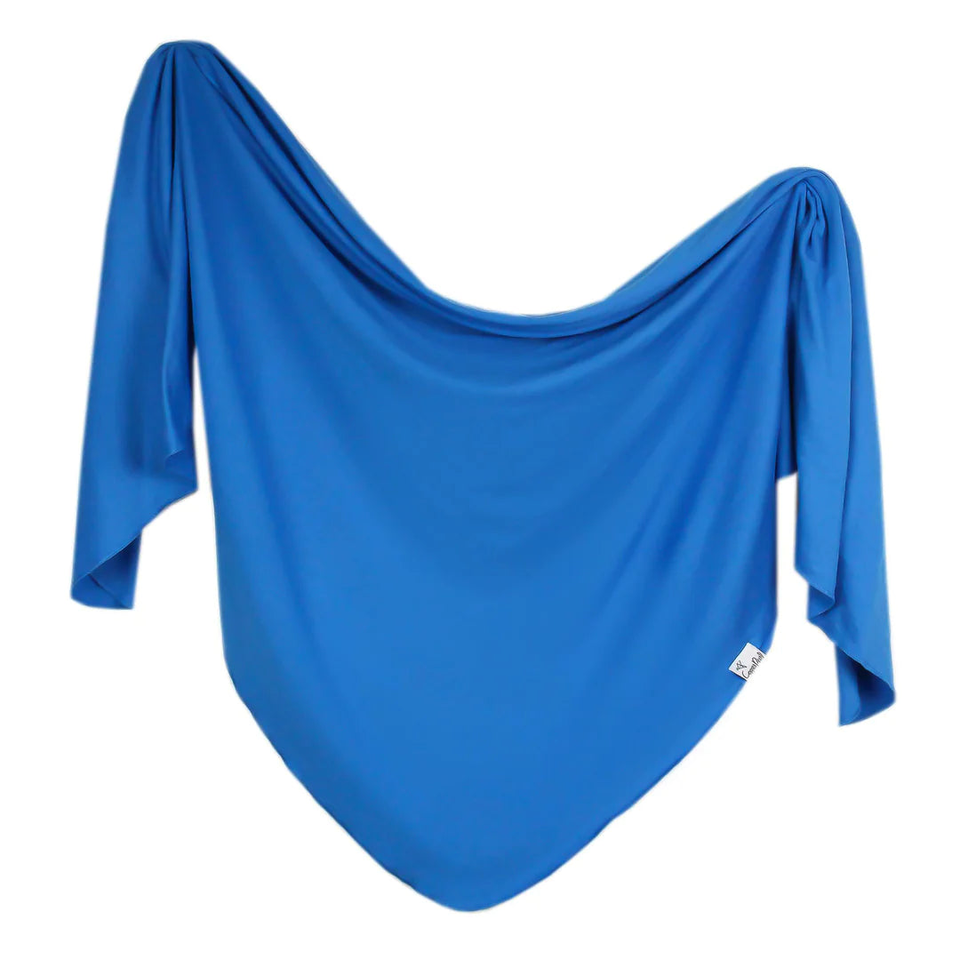 Copper Pearl Knit Swaddle Blanket Single | Blueberry