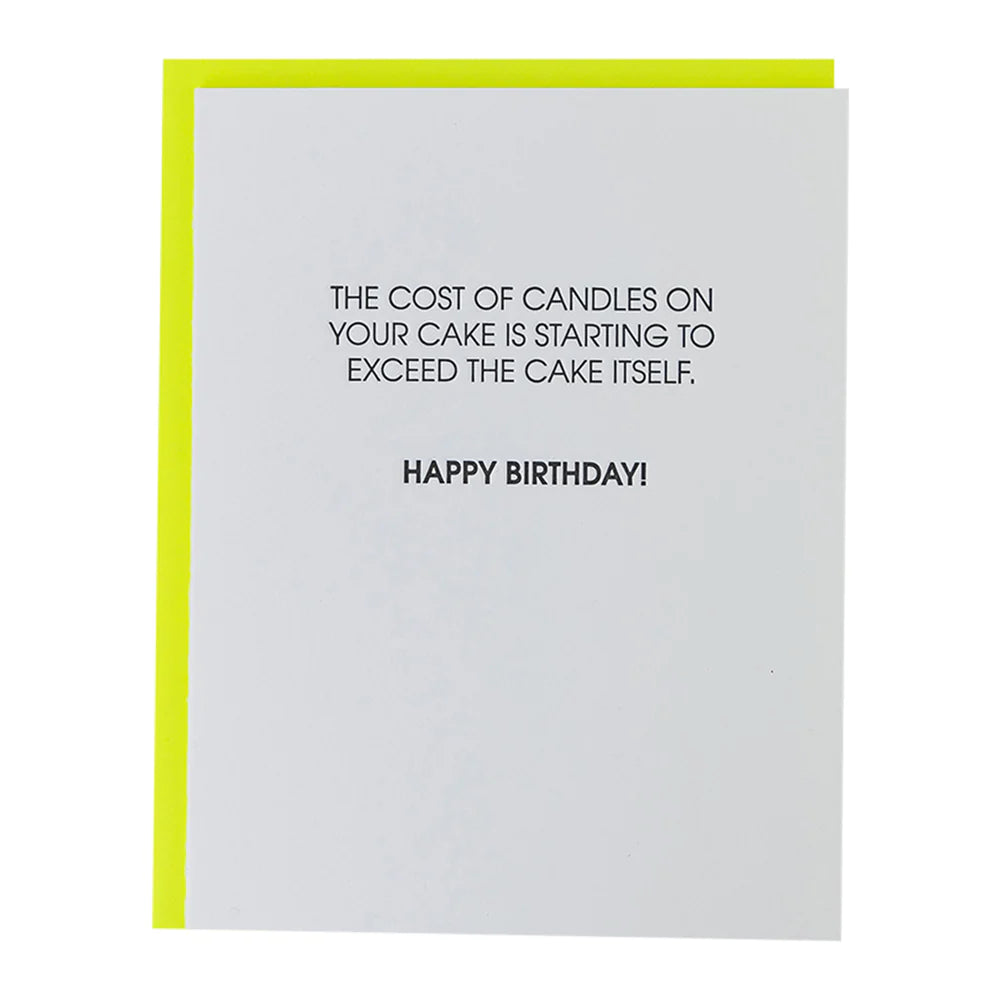 Cost Of Candles Letterpress Card