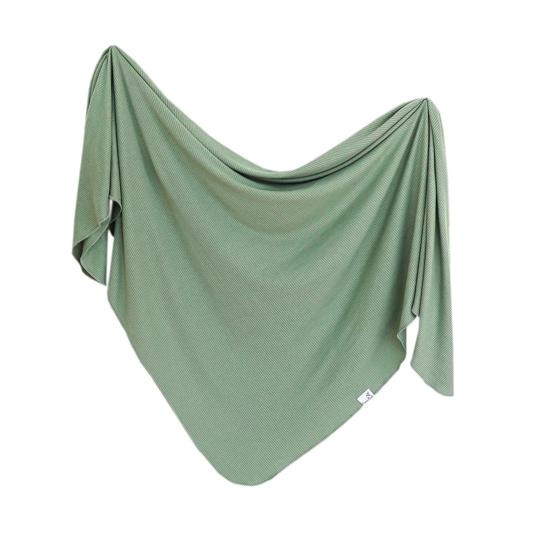 Copper Pearl Knit Swaddle Blanket Single | Clover Rib