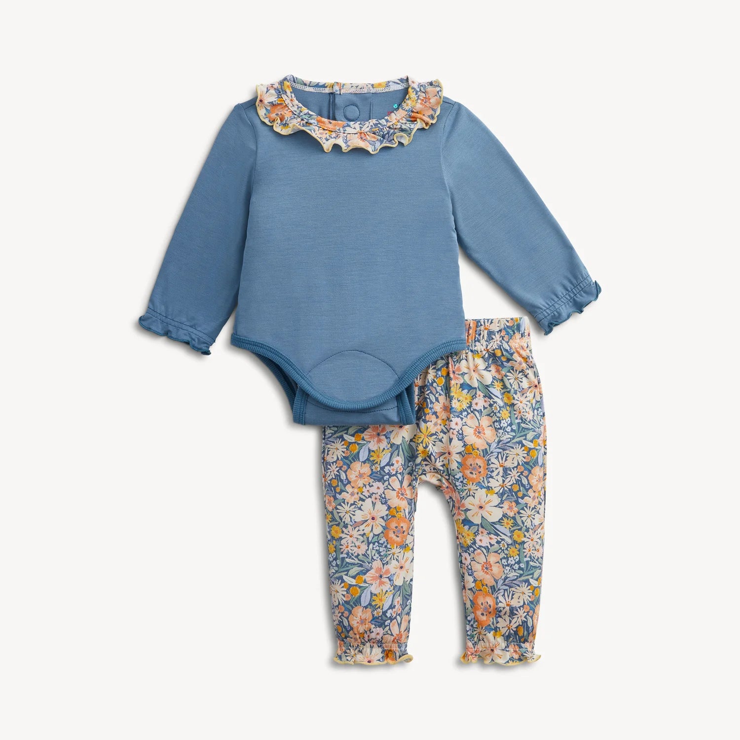 Magnetic Me LS Ruffle Bodysuit Set | Flora Modal