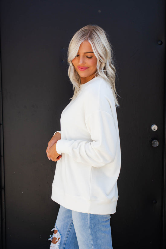 Willow Oversized Long Sleeve Top | White