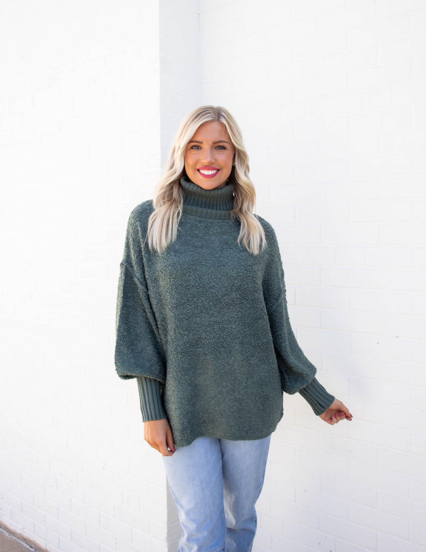 Lex Oversized Sweater | Gray Green