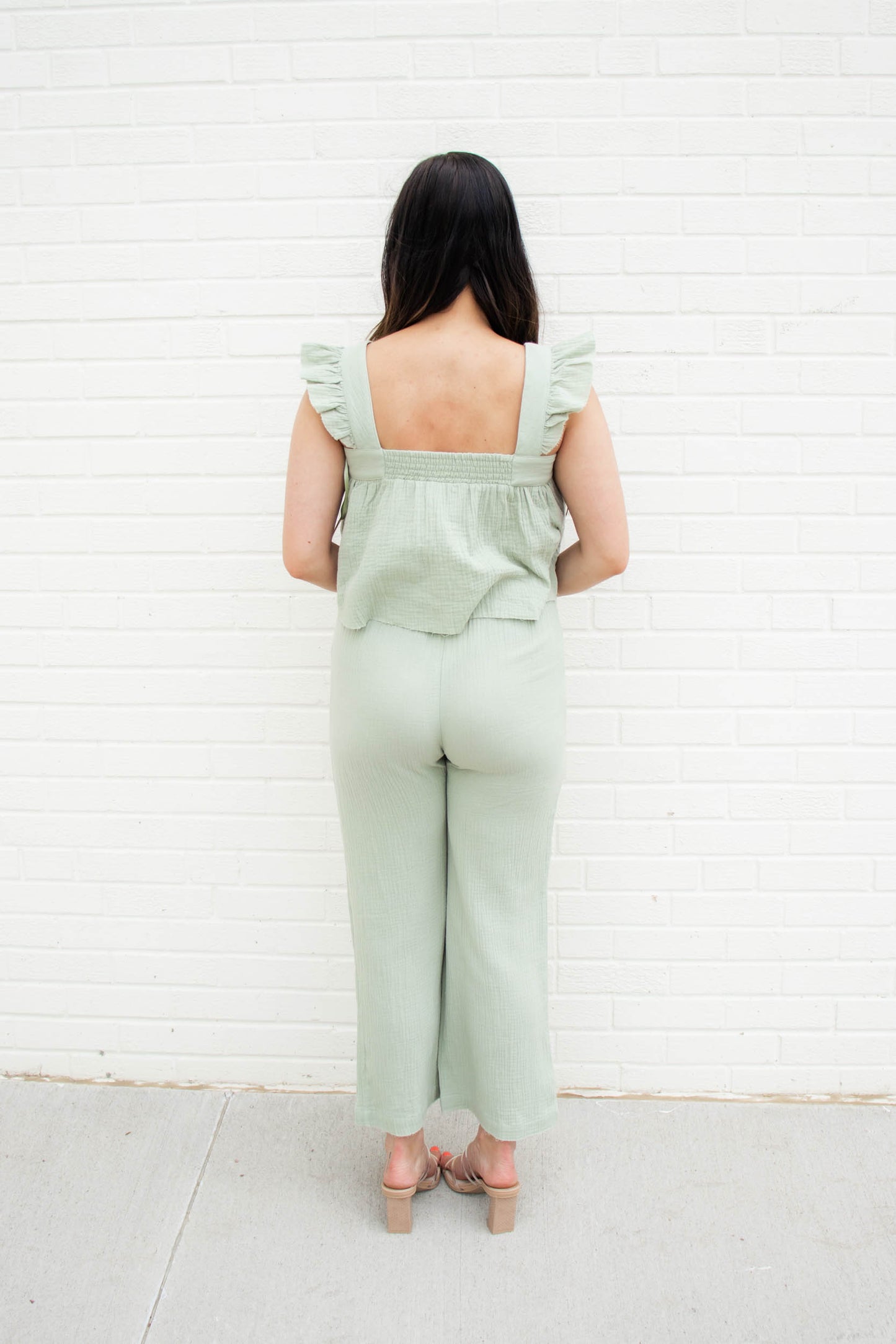 Iris Cotton Pant Set | Sage