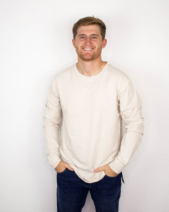 Andrew Elevated Long Sleeve Pullover | Oatmeal
