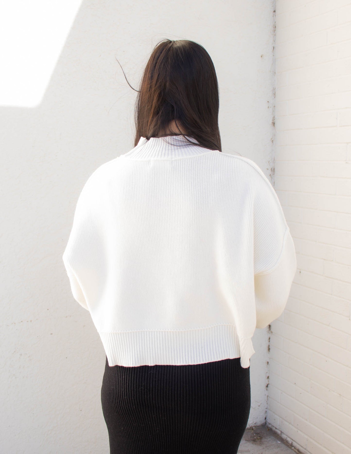Abby Ribbed Cropped Sweater | Ivory