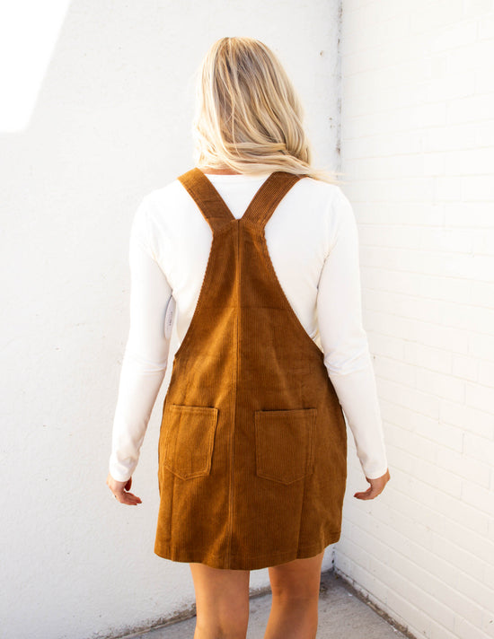 Jemma Overall Dress | Pale Brown