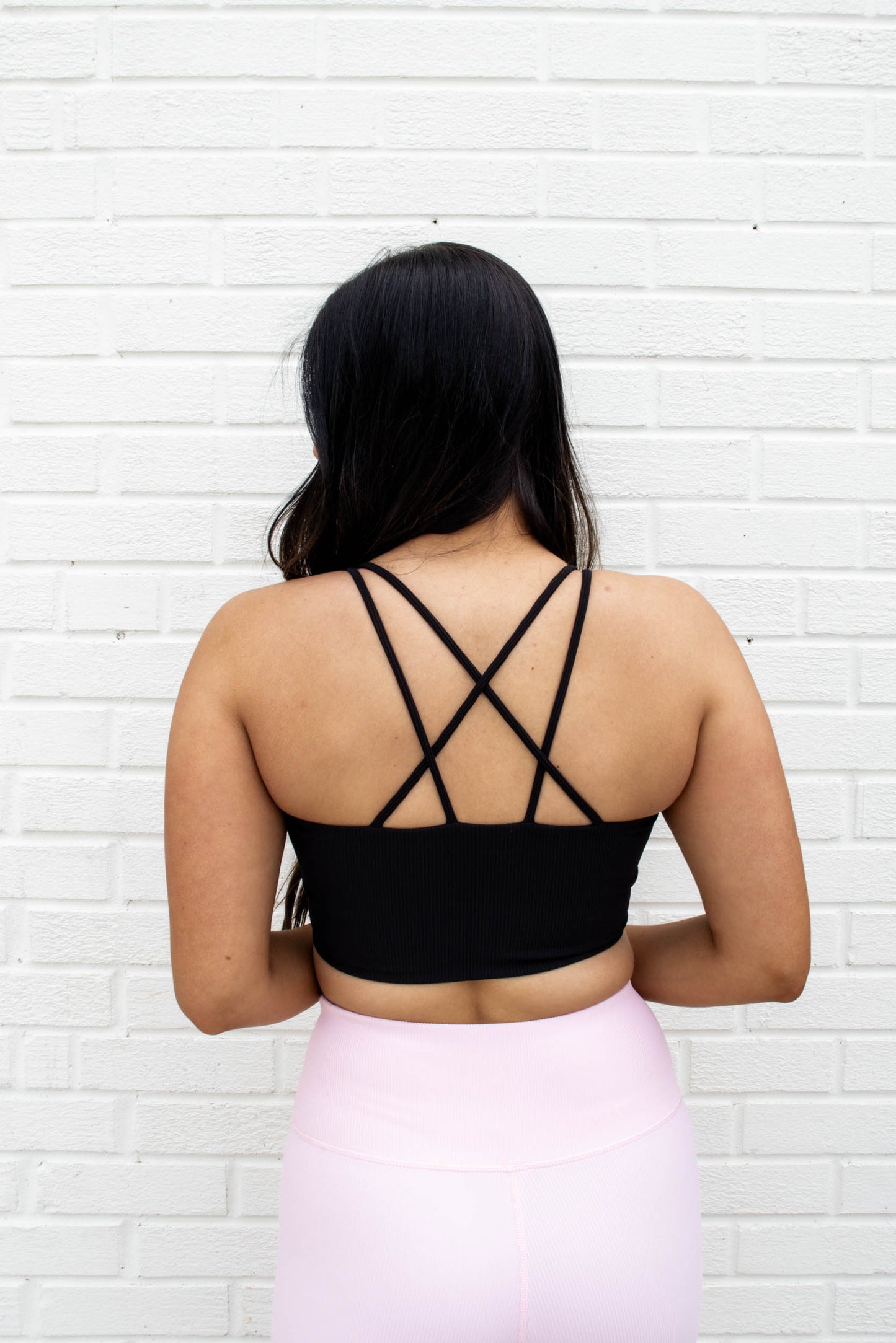Juliet Ribbed Sports Bra  Black – The Vault Clothing Co.