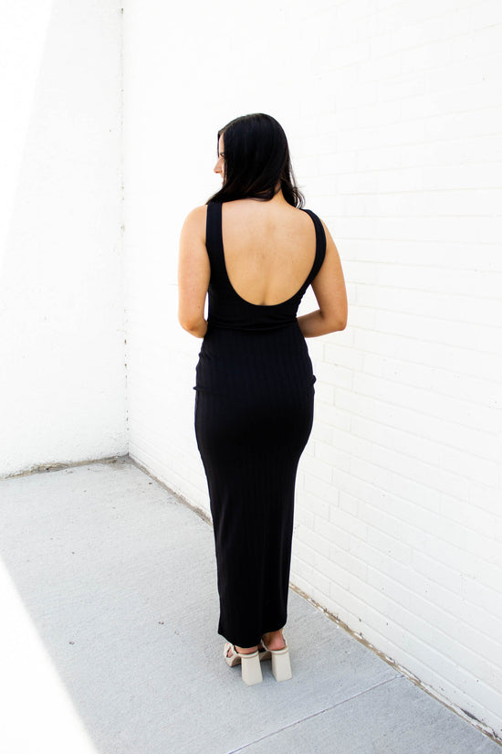Brielle Low Back Maxi Dress | Black