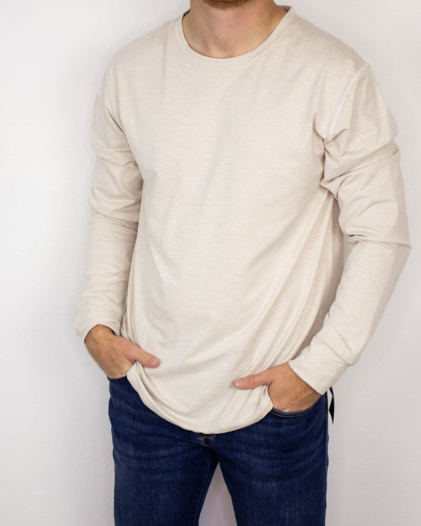 Andrew Elevated Long Sleeve Pullover | Oatmeal