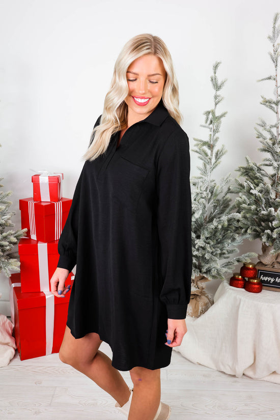 Shelby Collared Dress | Black