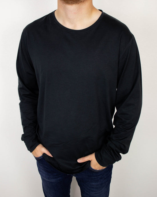 Andrew Elevated Long Sleeve Pullover | Black