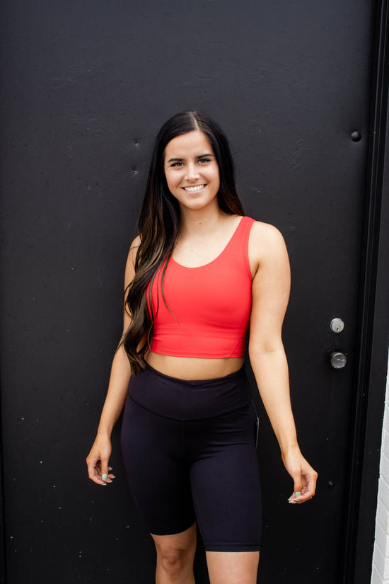 Callie Longline Sports Bra  Red – The Vault Clothing Co.