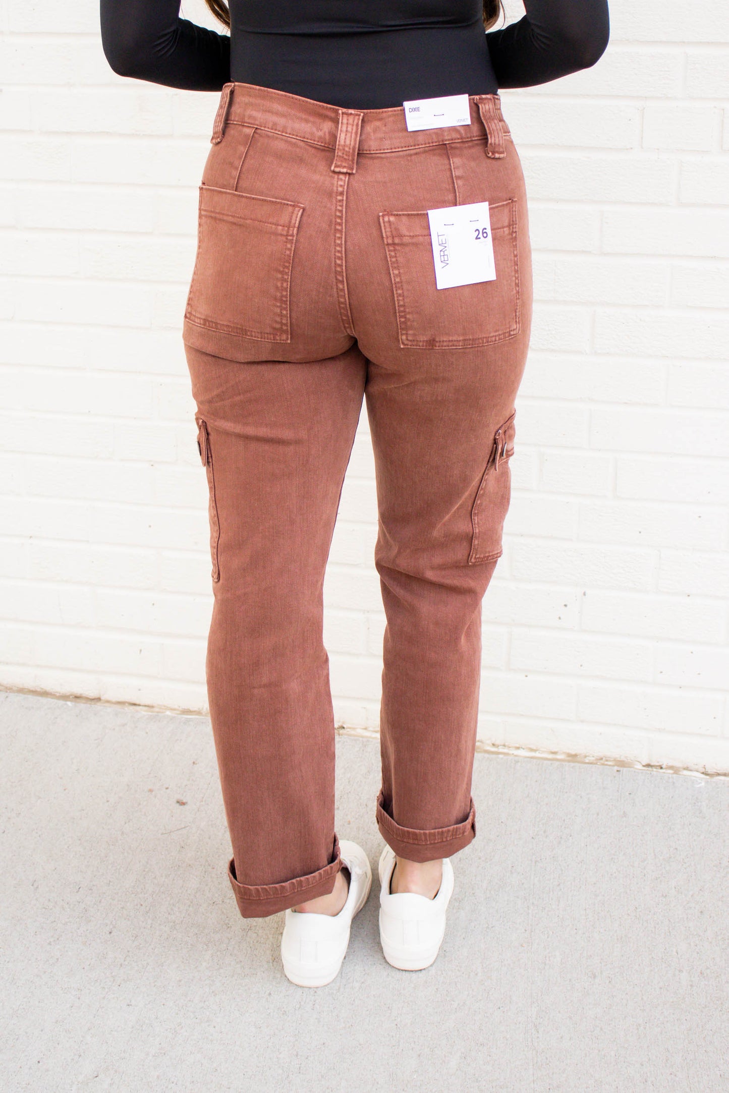 Dixie Mid Rise Straight Cargo Pant | Red Brick