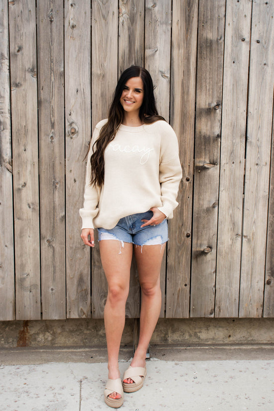 Load image into Gallery viewer, Isabelle Long Sleeve Vacay Sweater | Natural
