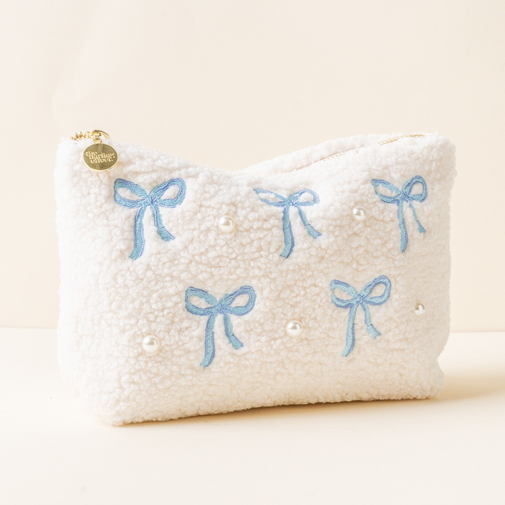 Teddy Pouch | Bows Blue