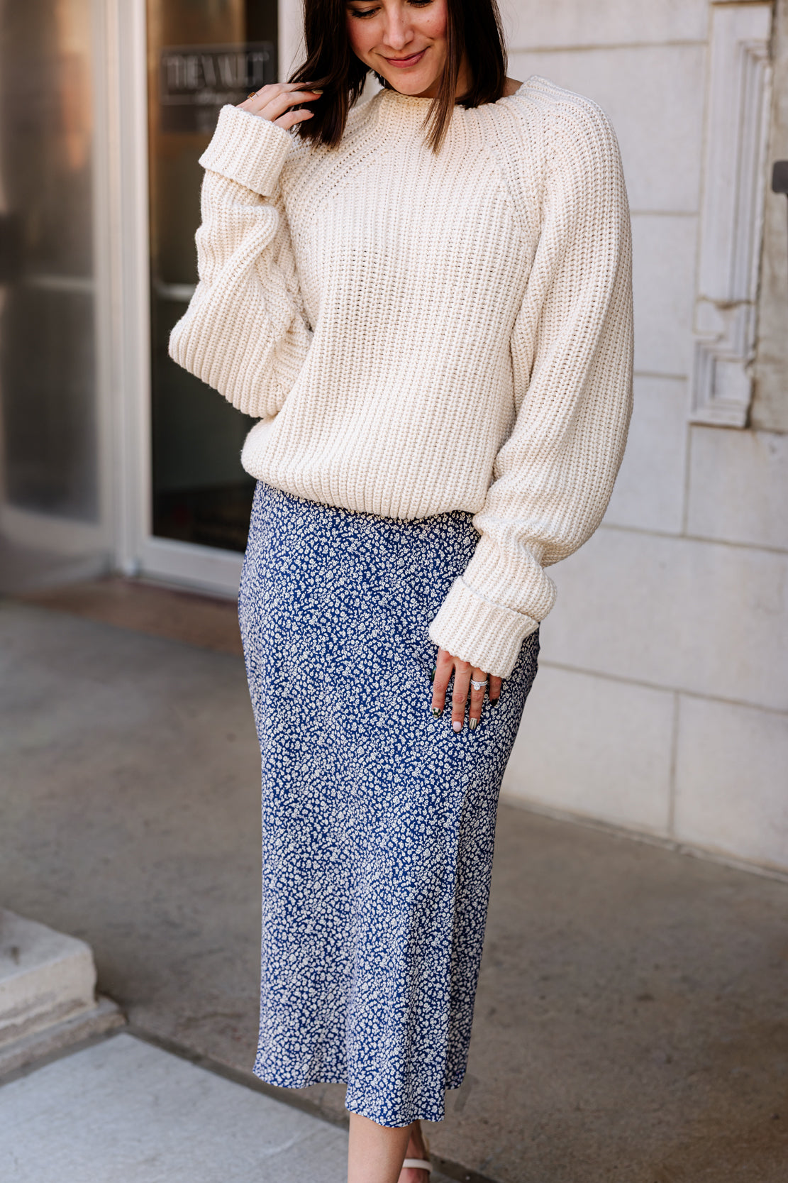 Waverly Printed Midi Skirt | Indigo
