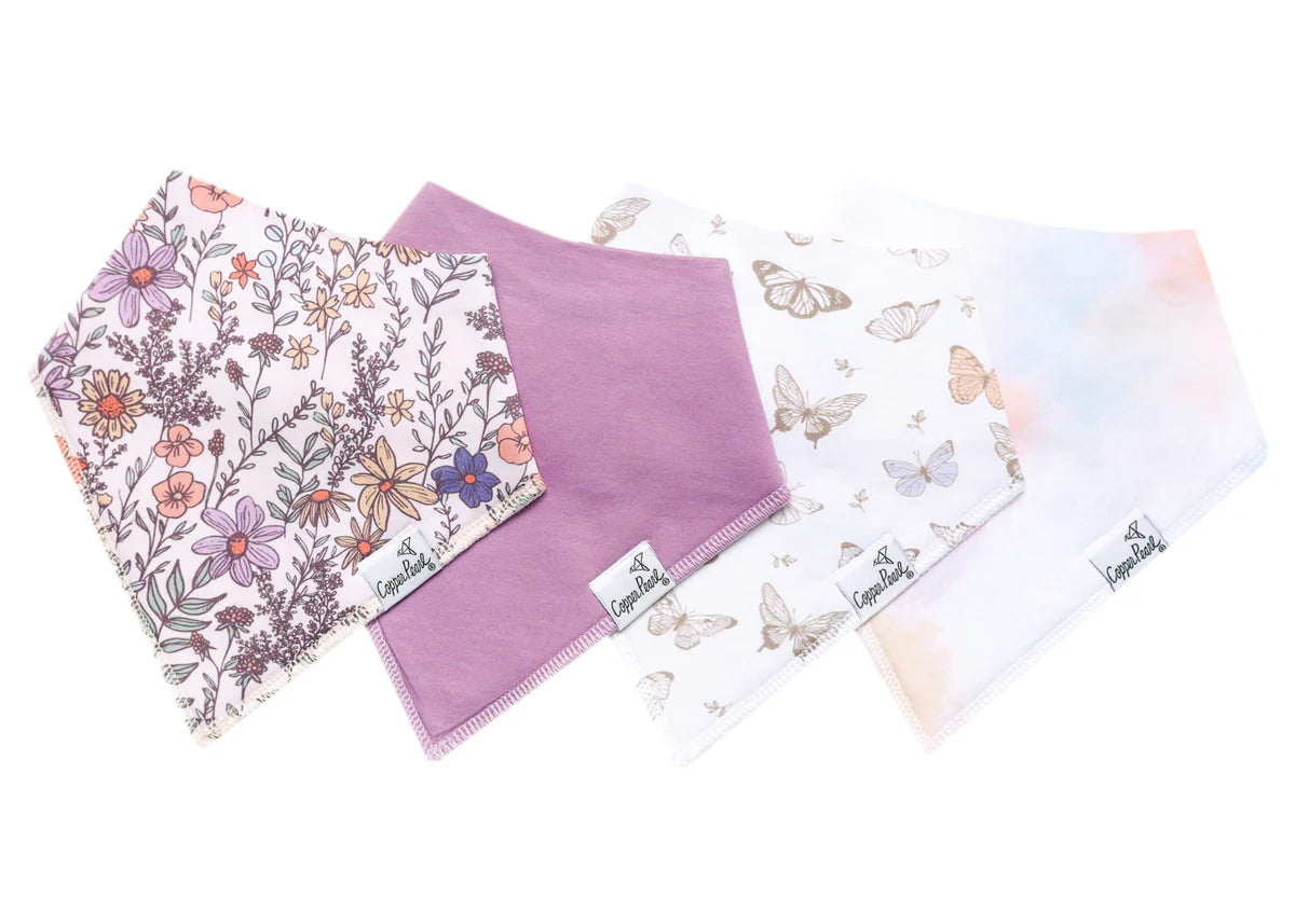 Copper Pearl Bandana Bib Set | Flora