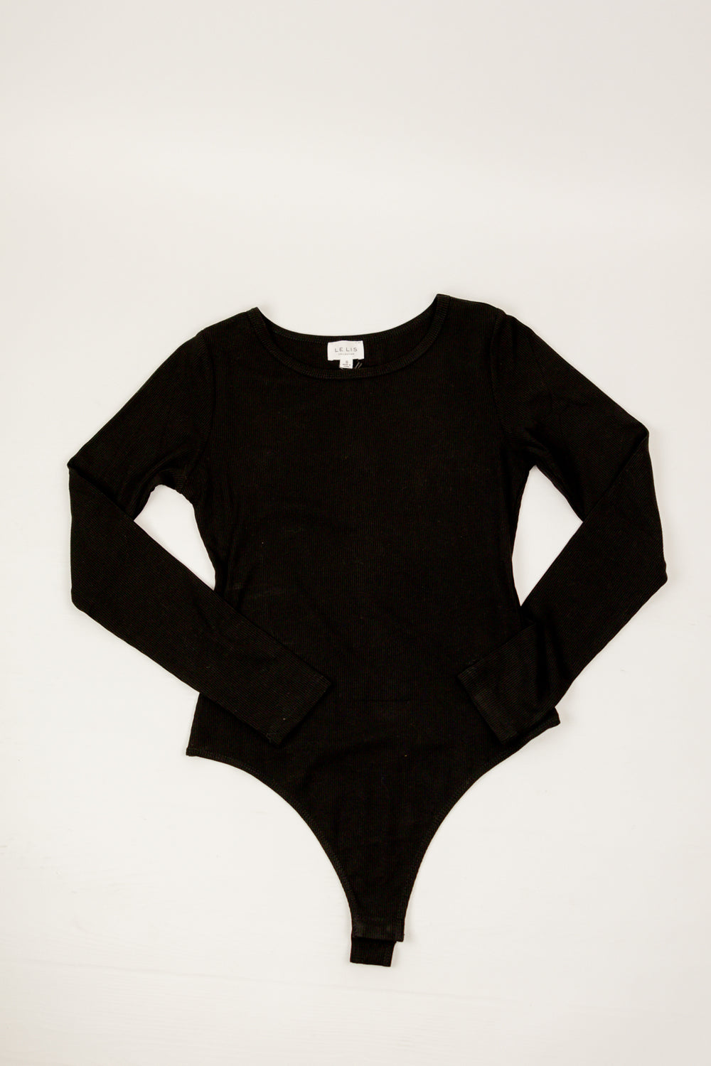 Long Sleeve Black Ribbed Bodysuit