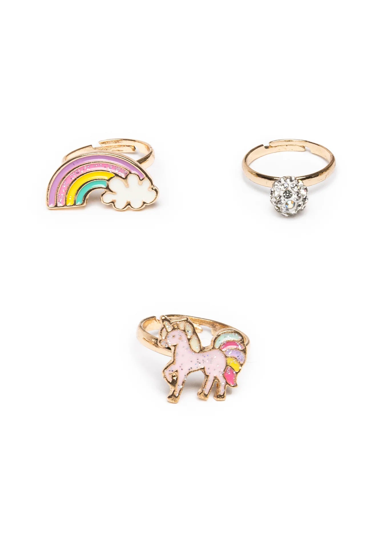 Boutique Unicorn Rainbow Rings 3pc.