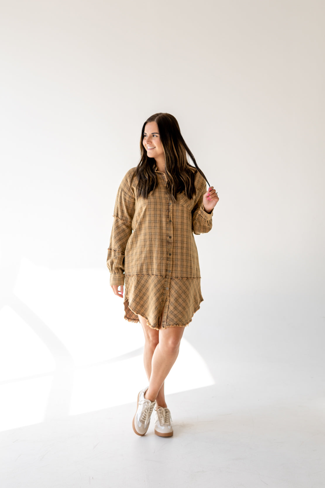 Women's Oversized Button Down Shirt Dress 