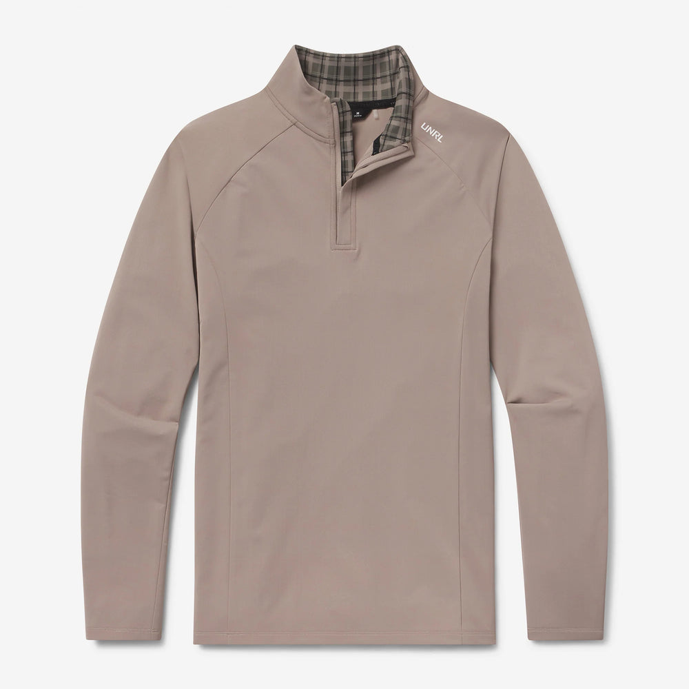 Men's UNRL Highlands Quarter Zip | Taupe Plaid