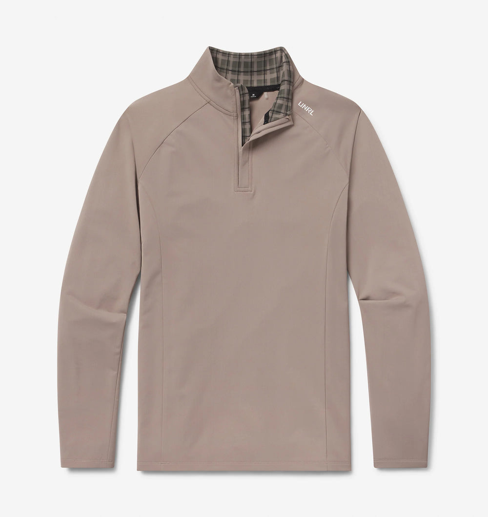 Men's UNRL Highlands Quarter Zip | Taupe Plaid