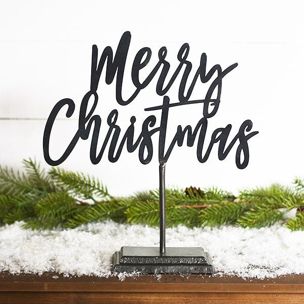 HX1914004 Table "Merry Christmas" Tin Sign