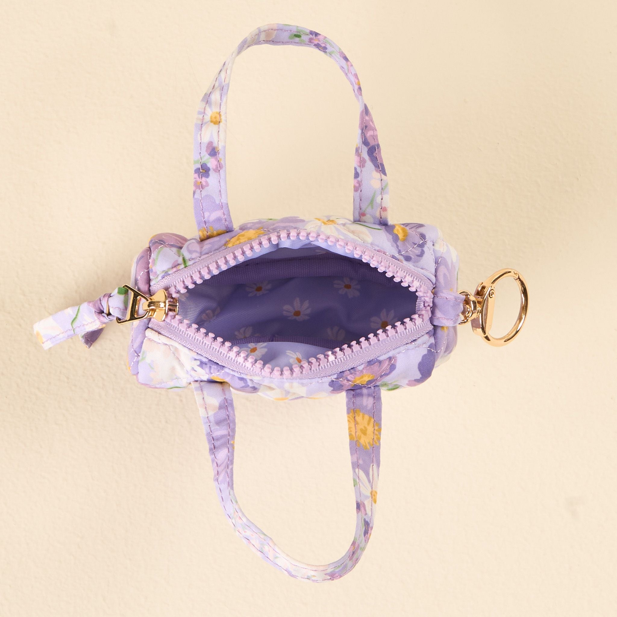 Quilted Duffle Keychain | Bouquet Beauty Purple