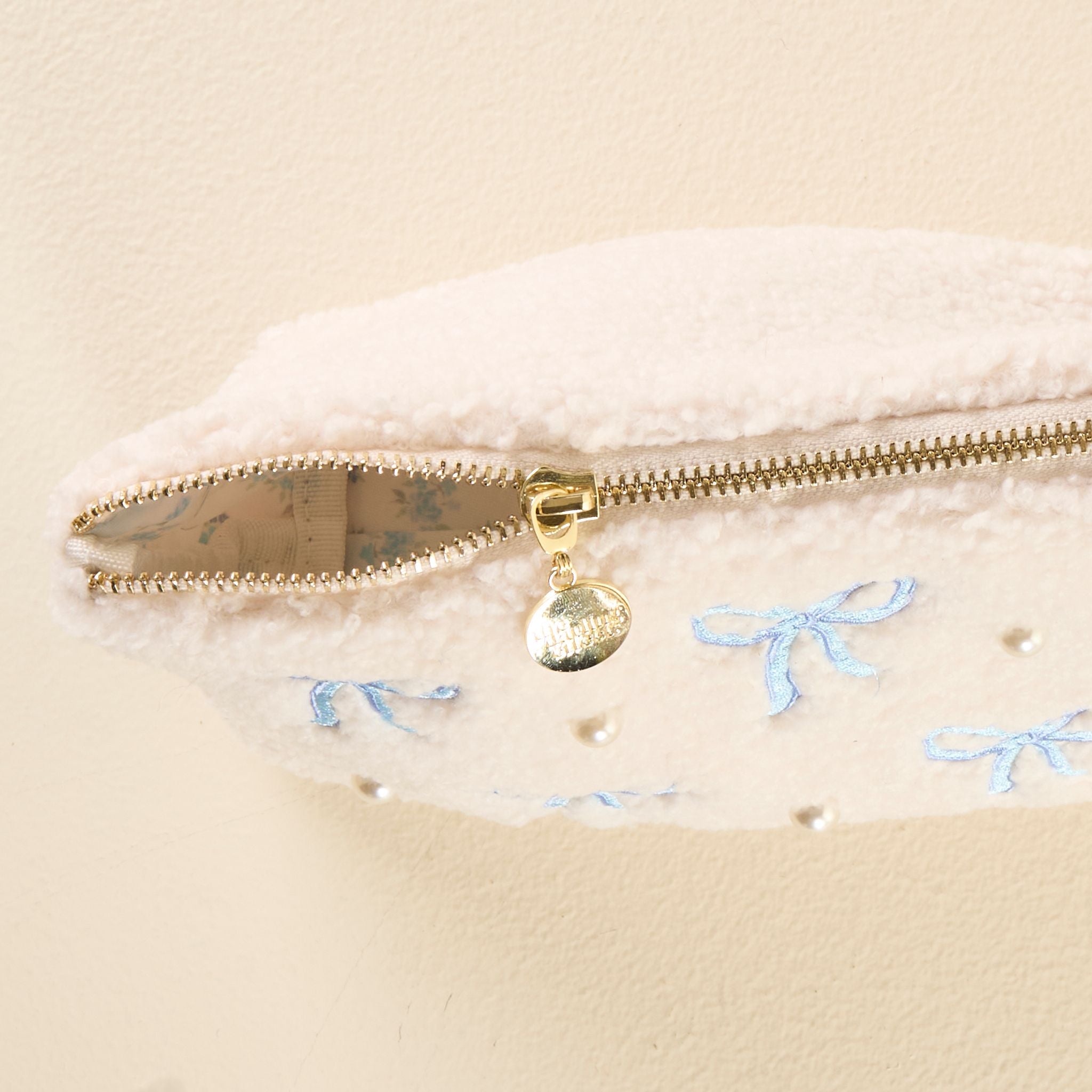 Teddy Pouch | Bows Blue