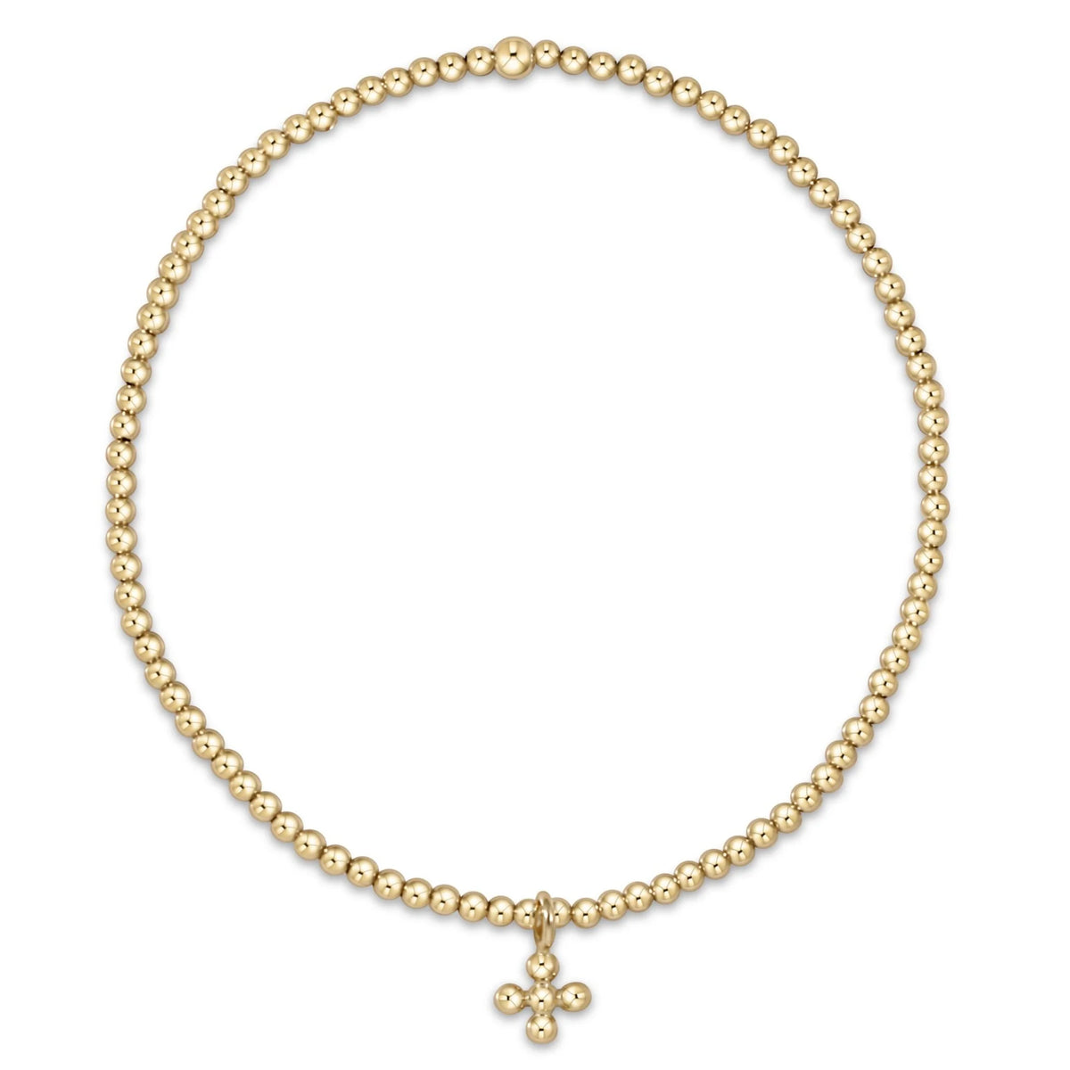 enewton Classic Gold 2mm Bracelet | Beaded Signature Cross