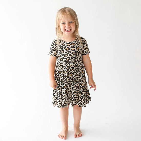 Posh Peanut Lana Leopard Short Sleeve Twirl Dress