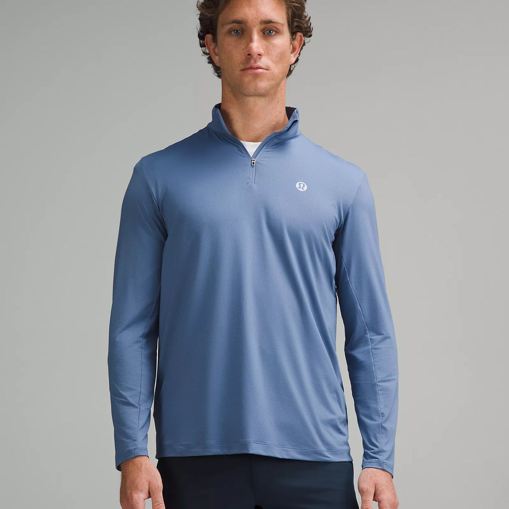 Men's Long Sleeve Golf Half Zip | Oasis Blue