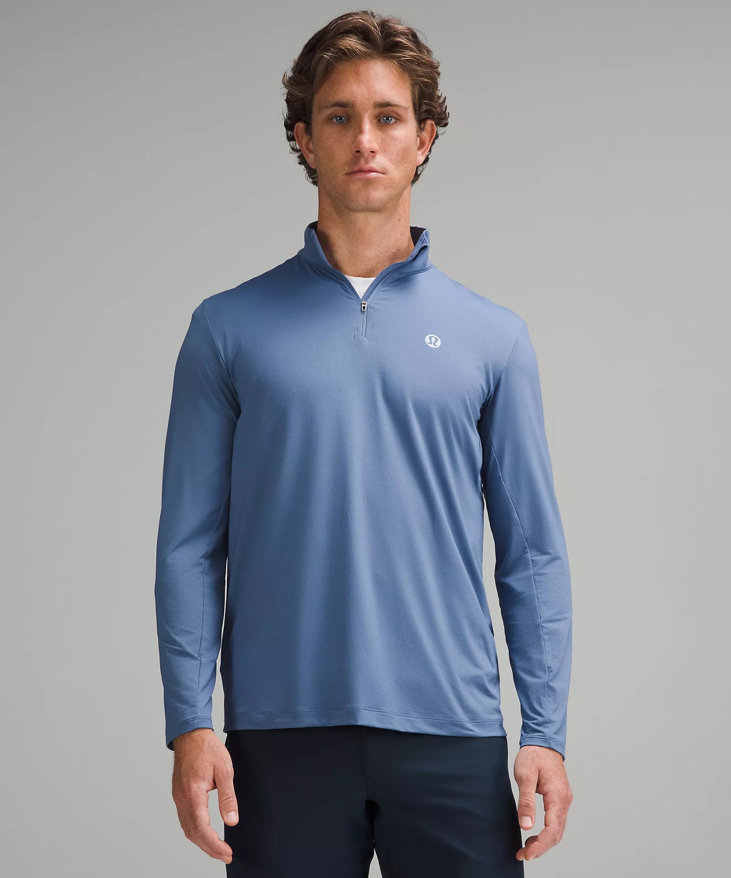 Men's Long Sleeve Golf Half Zip | Oasis Blue