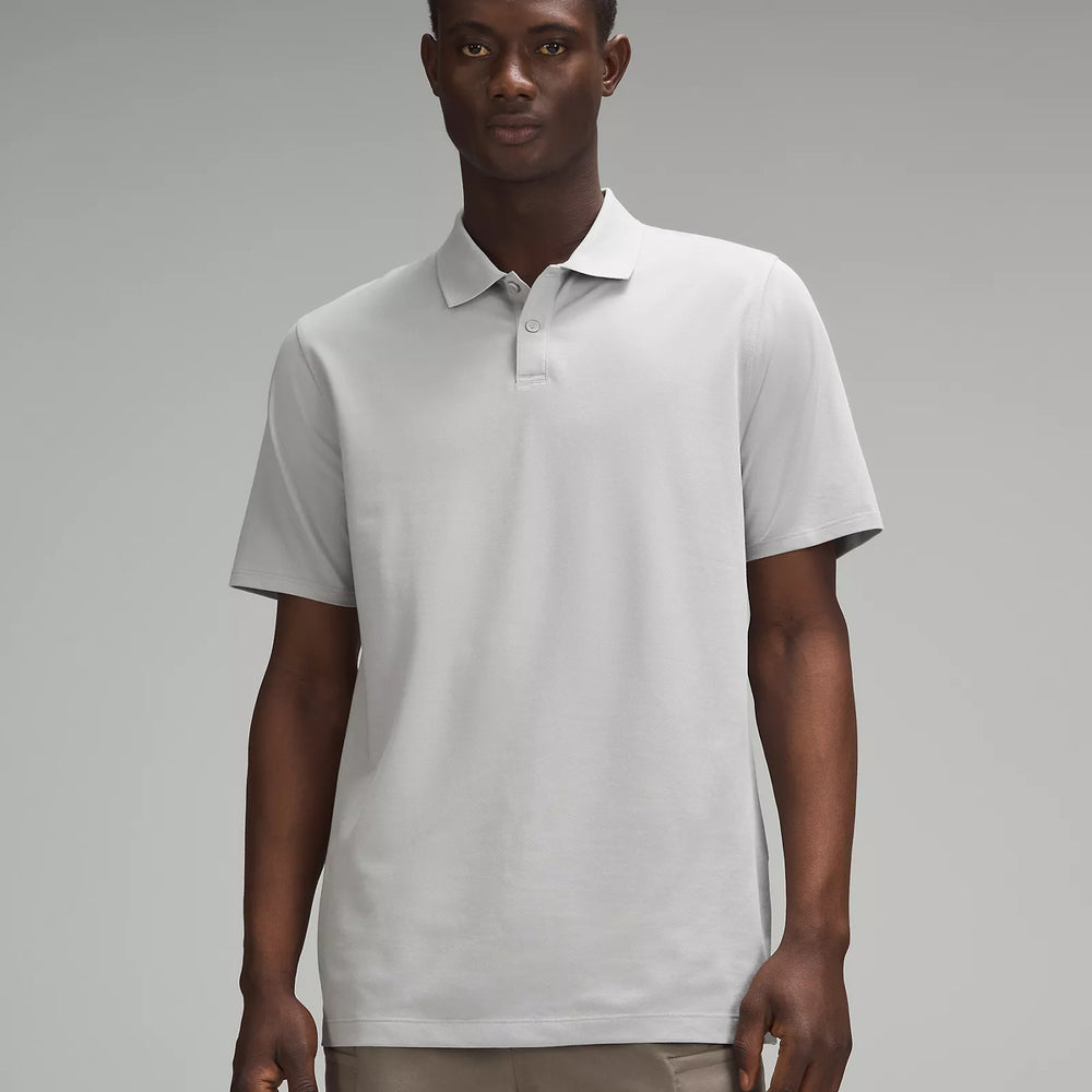 Men's Classic-Fit Pique Short-Sleeve Polo Shirt | Silver Drop