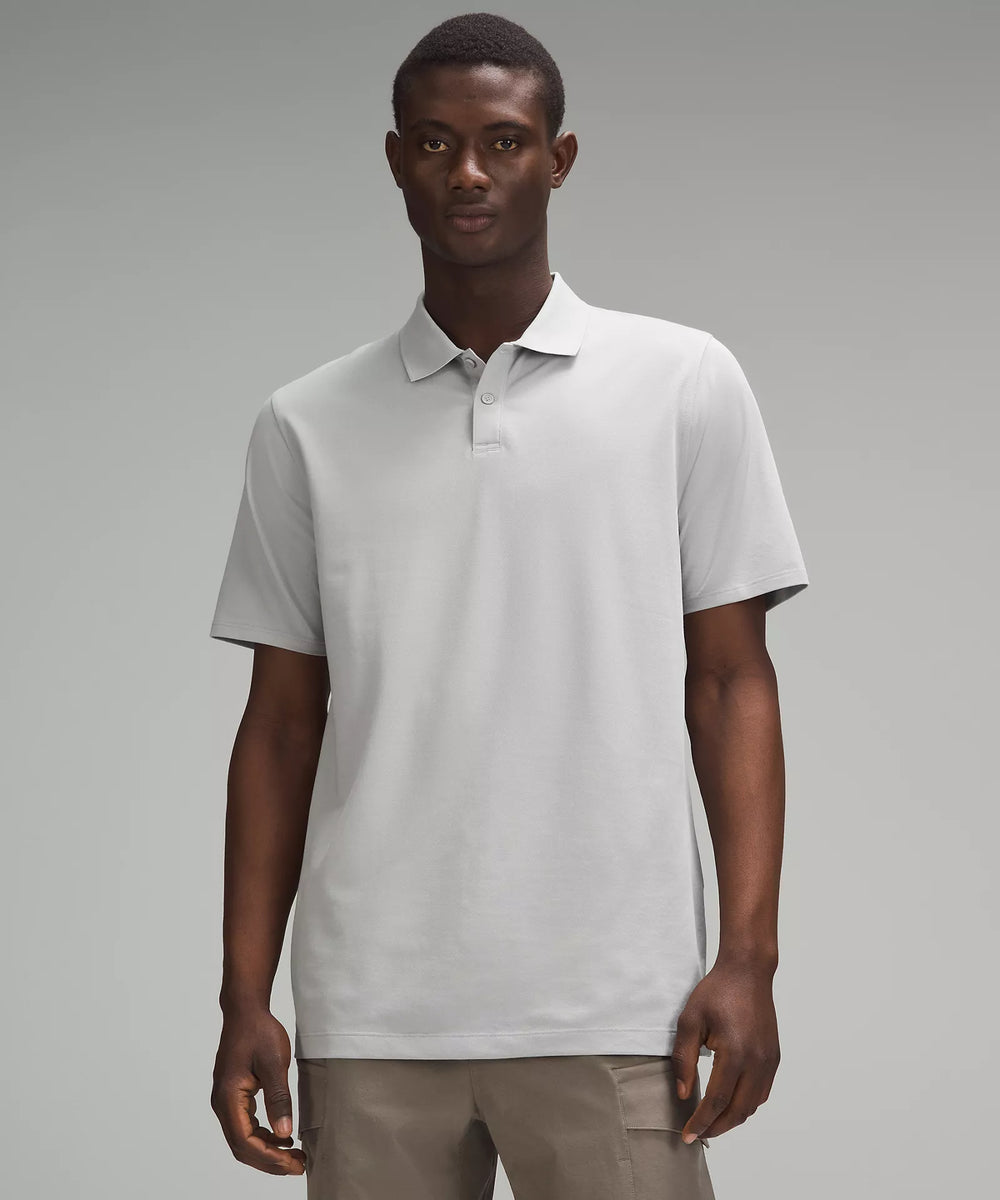 Men's Classic-Fit Pique Short-Sleeve Polo Shirt | Silver Drop