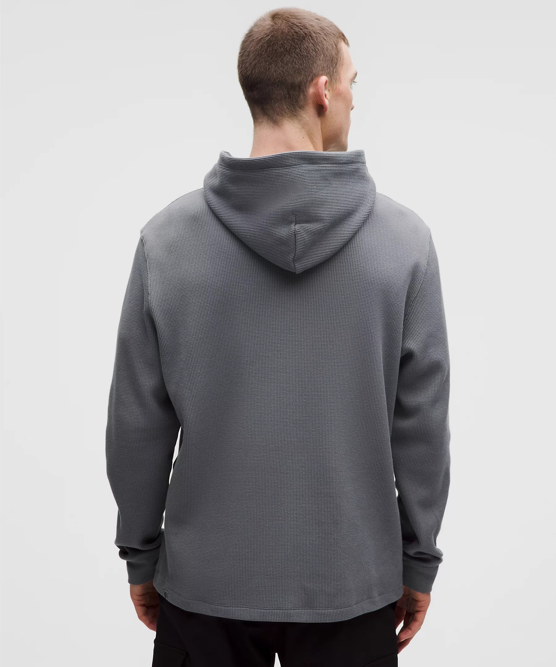 Men's Cotton Blend Waffle Knit Hoodie | Solar Grey
