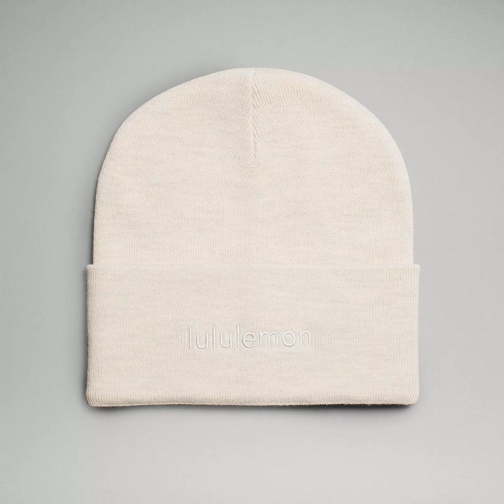 Warm Revelation Beanie Wordmark | Heathered Bone