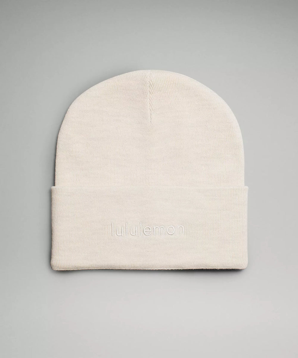 Warm Revelation Beanie Wordmark | Heathered Bone