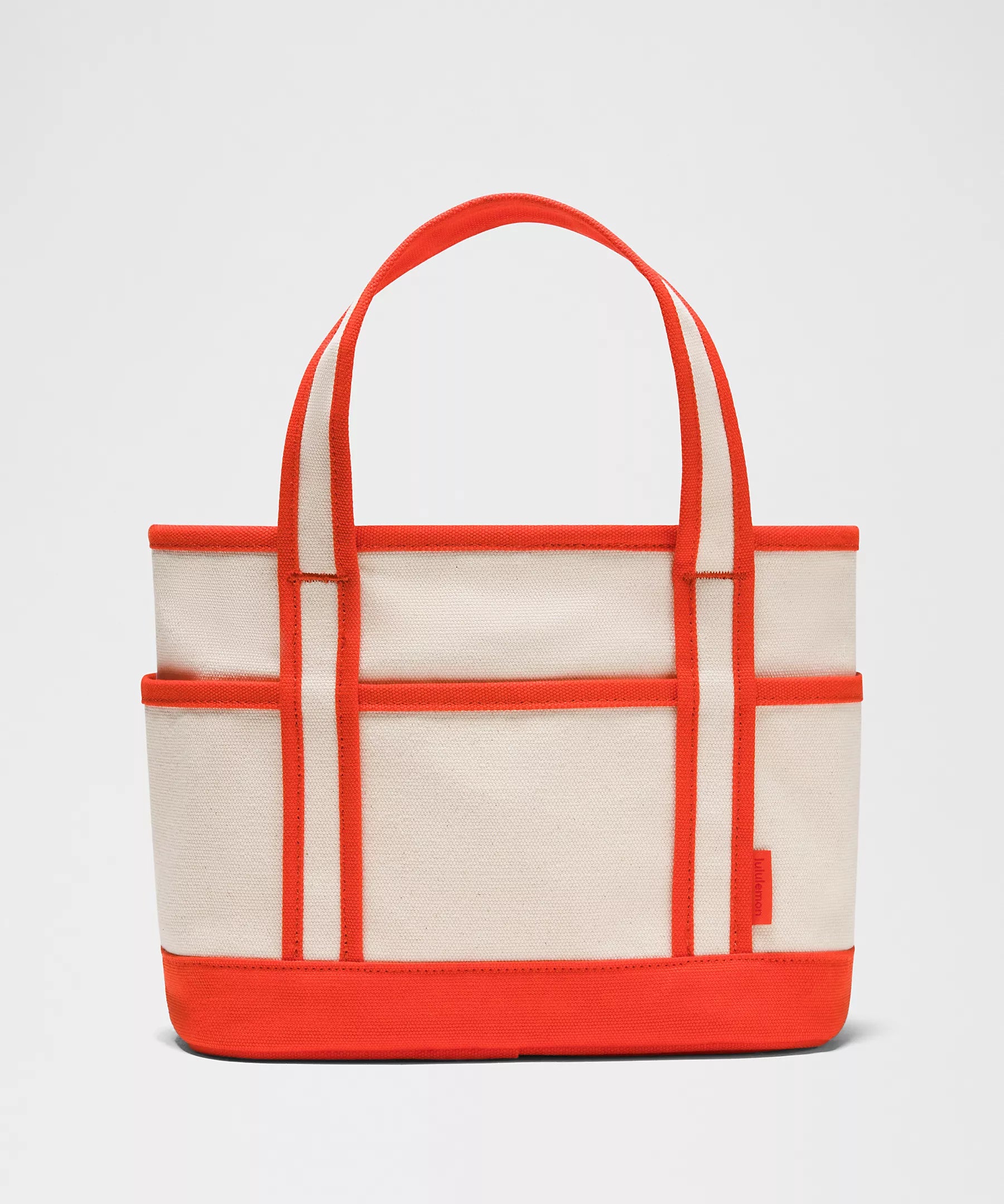 Daily Multi-Pocket Small Zip-Top Tote Bag 5L | Natural/Cherry Ember