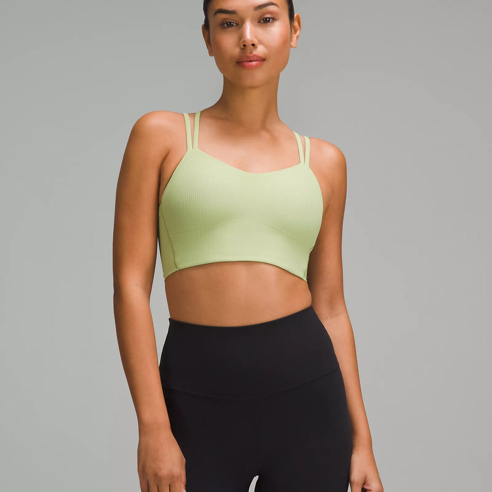 Like a Cloud Ribbed Longline Bra Light Support, B/C Cup | Edamame Green